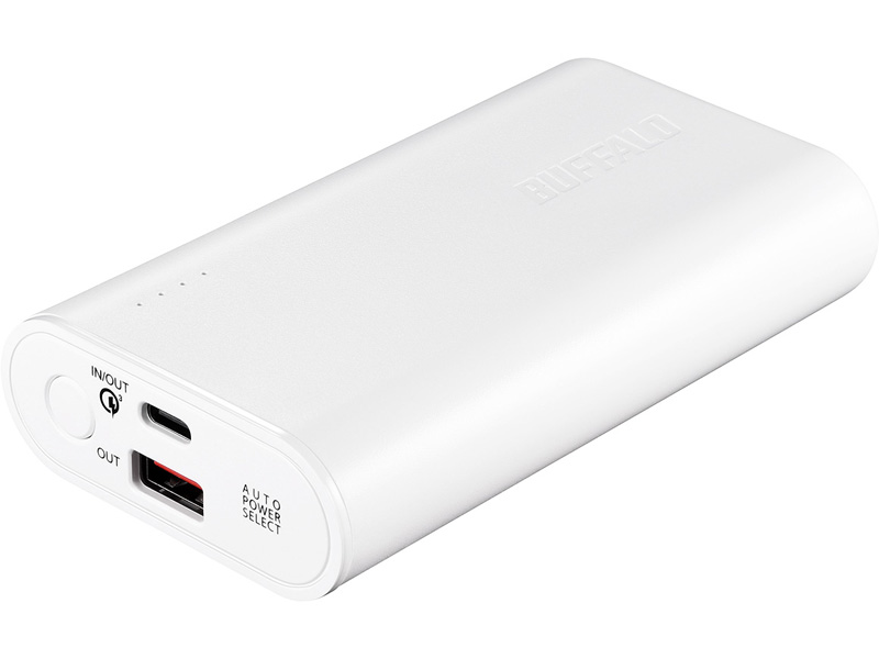 モバイルバッテリー 10050mAh USB Type-C入出力対応 2ポート ホワイト