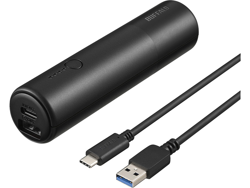 モバイルバッテリー 5000mAh USB Type-C対応 2ポート ブラック