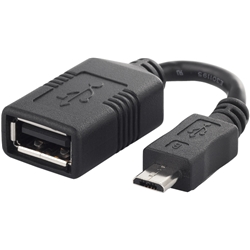 USB変換アダプター USB-microB：USB-Aメス ブラック