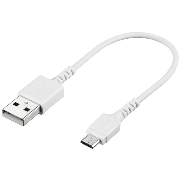 USB2.0ケーブル（Type-A to microB） スリム 0.1m ホワイト