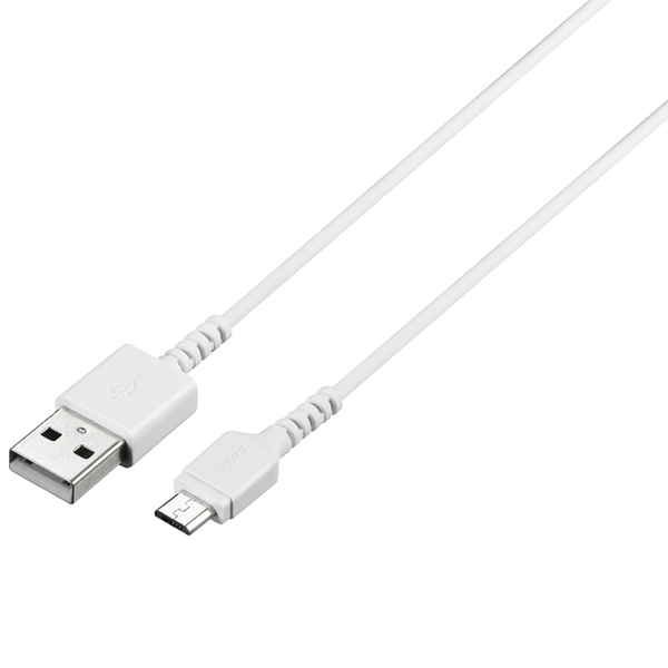 USB2.0ケーブル（Type-A to microB） スリム 1.0m ホワイト