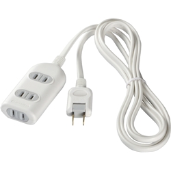2ピン式電源タップ 3個口タイプ 5m ホワイト