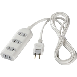 2ピン式電源タップ 4個口タイプ 5m ホワイト