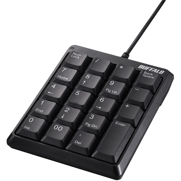 有線コンパクトテンキーボード ブラック