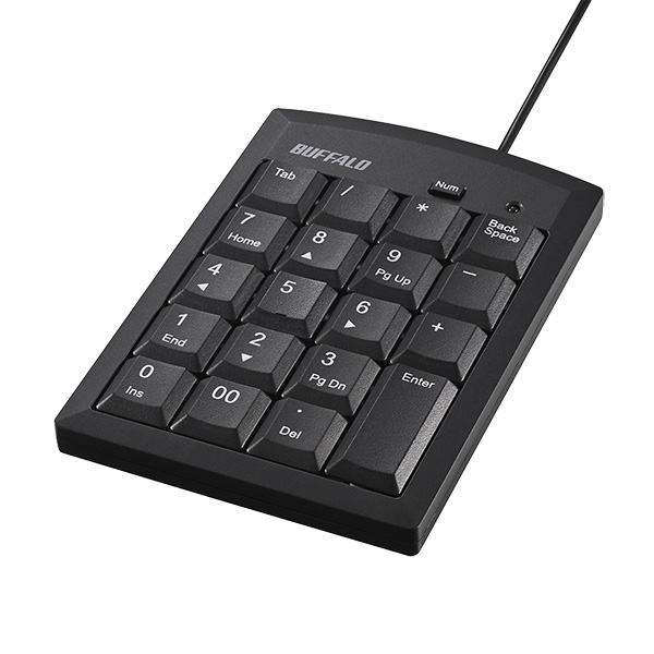 有線テンキーボード Tabキー付き ブラック