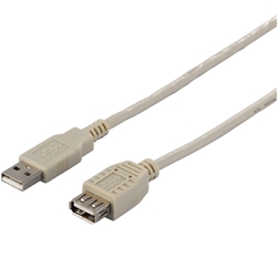 USB2.0延長ケーブル（A to A） 1.5m アイボリー