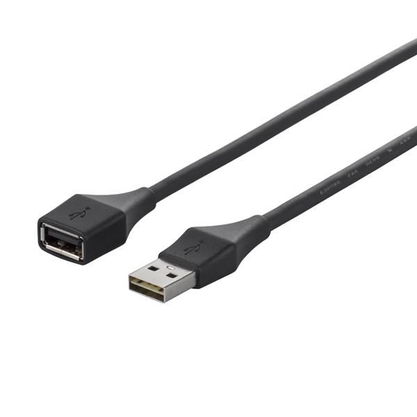 どっちもUSB2.0延長ケーブル 3.0m ブラック