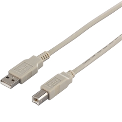 USB2.0ケーブル（A to B） 3m アイボリー