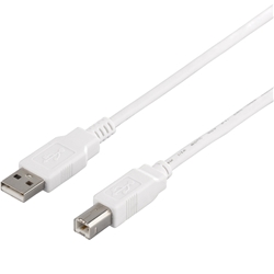 USB2.0ケーブル（A to B） 3m ホワイト
