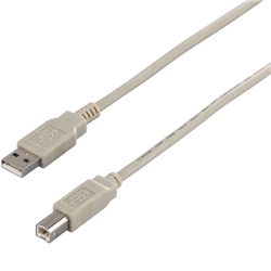 USB2.0ケーブル（A to B） 5m アイボリー