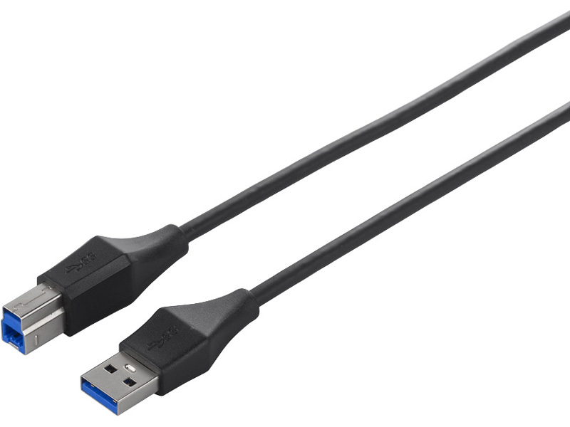 USB3.0 A to B スリムケーブル 1.5m ブラック