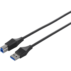 ユニバーサルコネクター USB3.0 A to B スリムケーブル 2.0m ブラック