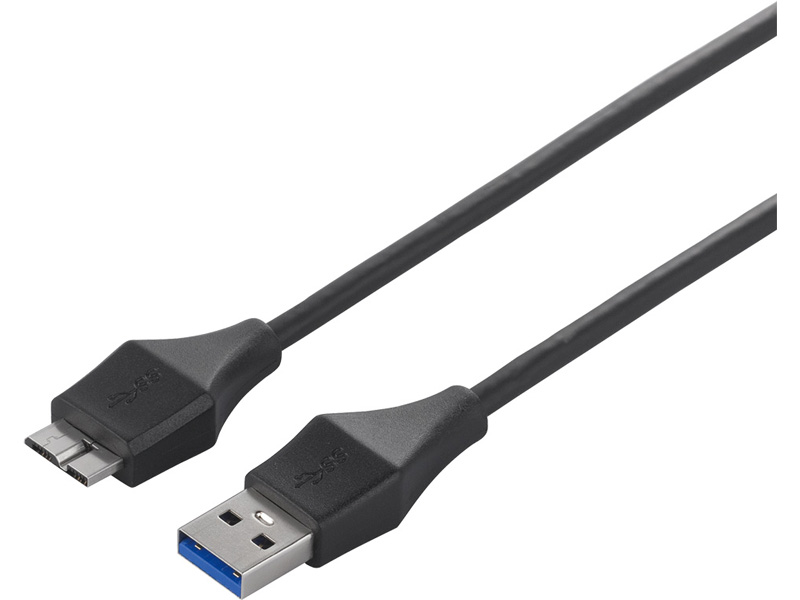 USB3.0 A to microB スリムケーブル 1.5m ブラック