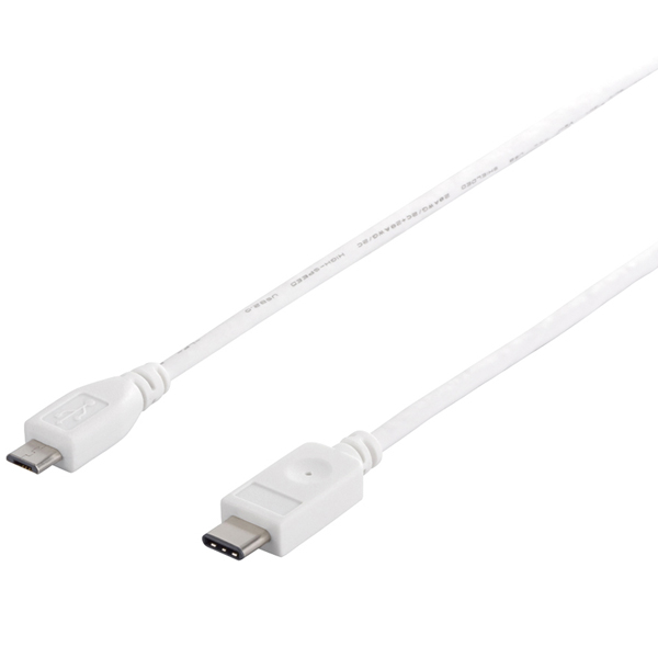 USB2.0ケーブル（C to microB） 2m ホワイト