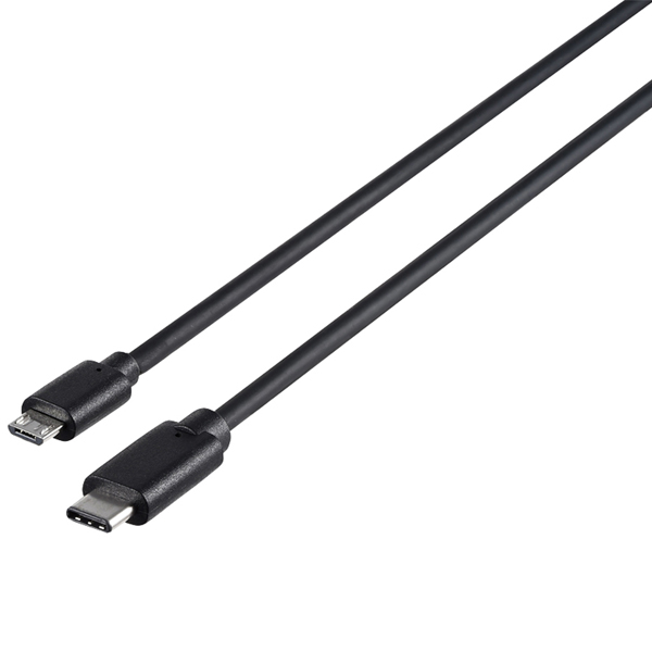 USB2.0ケーブル（microB to C） 2.0m ブラック