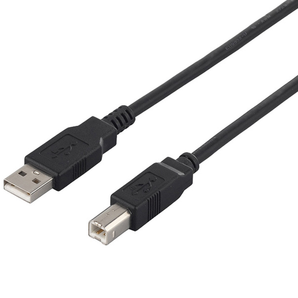 USB2.0 A to B ケーブル 0.7m ブラック