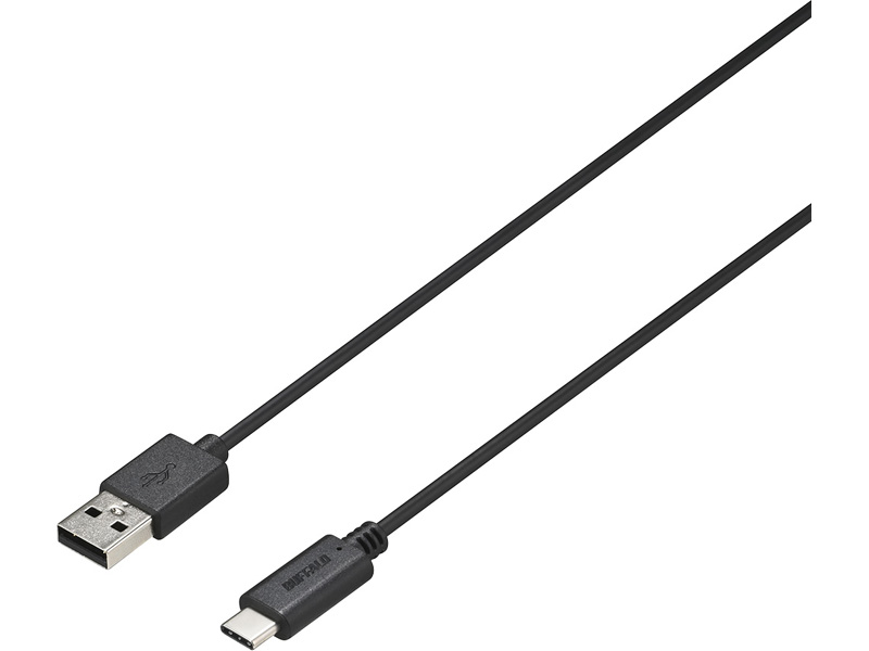 USB2.0 A-C やわらかケーブル 0.5m ブラック