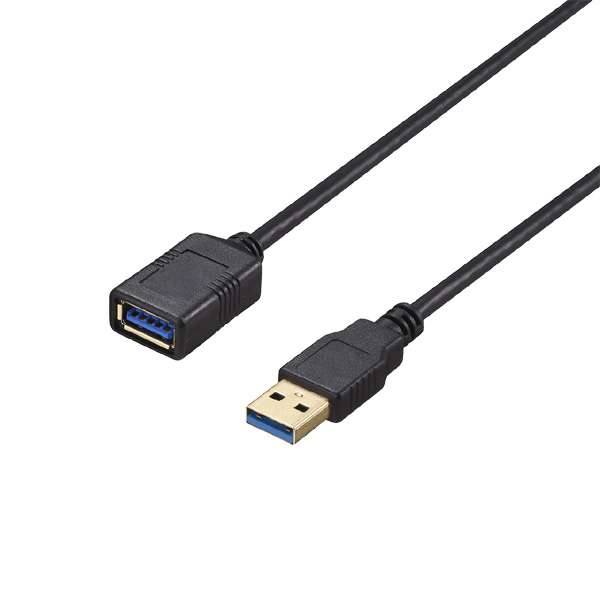 USB3.2 Gen1 ケーブル 延長用 A-A 1m ブラック