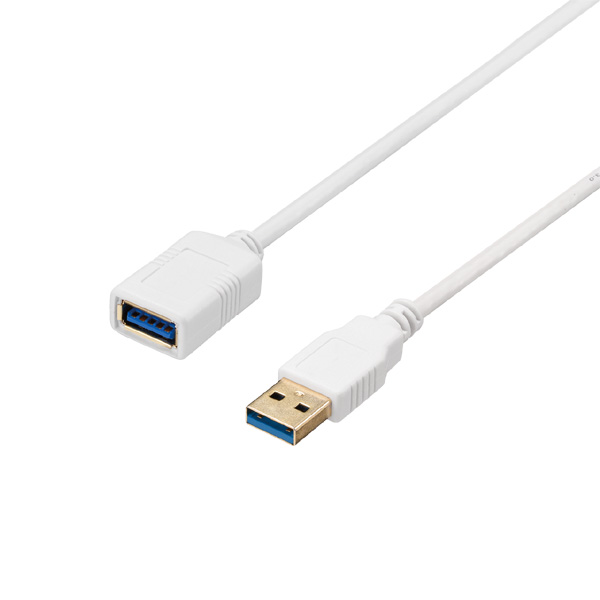 USB3.2 Gen1 ケーブル 延長用 A-A 1.5m ホワイト