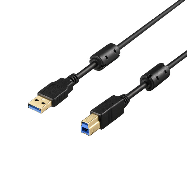 USB3.2 Gen1 ケーブル A-B フェライトコア付 3m ブラック