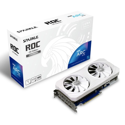 SPARKLE Intel Arc A770 ROC Luna OC Edition/グラフィックスボード/16GB GDDR6/ホワイトモデル/デュアルファン仕様