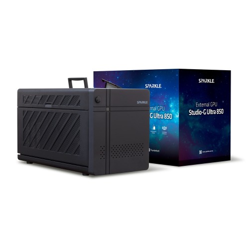 SPARKLE Thunderbolt 5接続 外付けGPU BOX(GPU非搭載)/最長346mm(3.5スロット幅)GPU対応/ATX 3.1 850W電源内蔵/USB 3.2 Gen2/2.5Gbイーサネット/Windows 11以降/ブラック