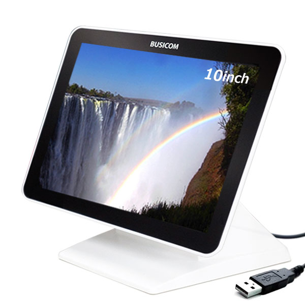 9.7インチタッチパネルディスプレイBC-SD10TⅡ(静電容量方式・USB・白)プラスチック製スタンド付き
