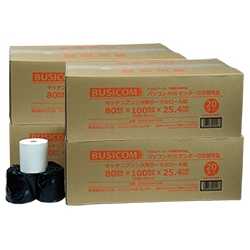 キッチンプリンタ用感熱ロール 幅80mm×長さ100m×内径25.4mm［80巻入］