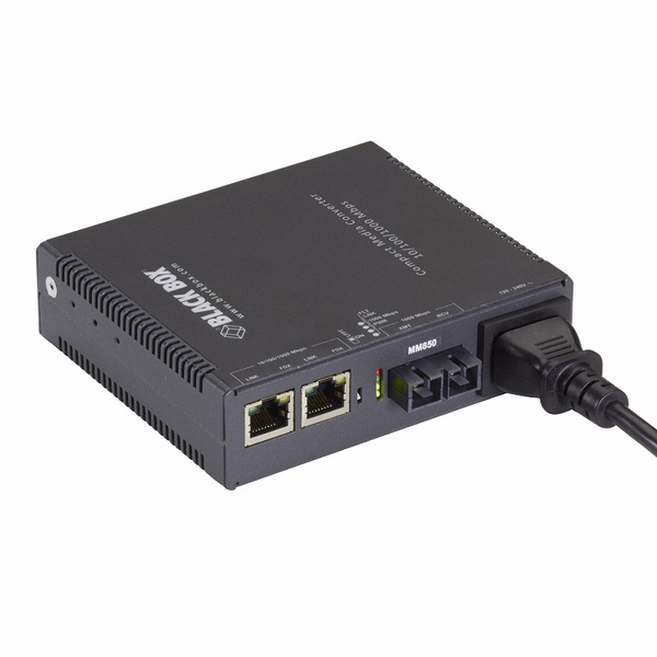 ギガビットメディアコンバータ 10/100/1000(2) + 1G MM850SC550m(1) 電源内蔵