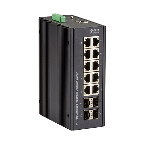 INDRy 産業用スイッチ 10ポート 管理機能付 DC電源 10/100/1000BaseTx10 SFPx4