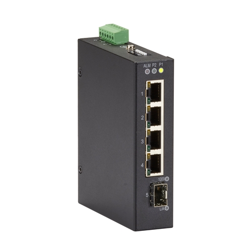 INDRy 産業用スイッチ 4ポート 管理機能なし DC電源 10/100/1000BaseTx4 SFPx1