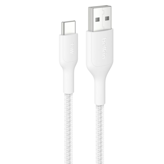 BoostCharge Pro USB-A to USB-C 編組ケーブル15W 2M ホワイト
