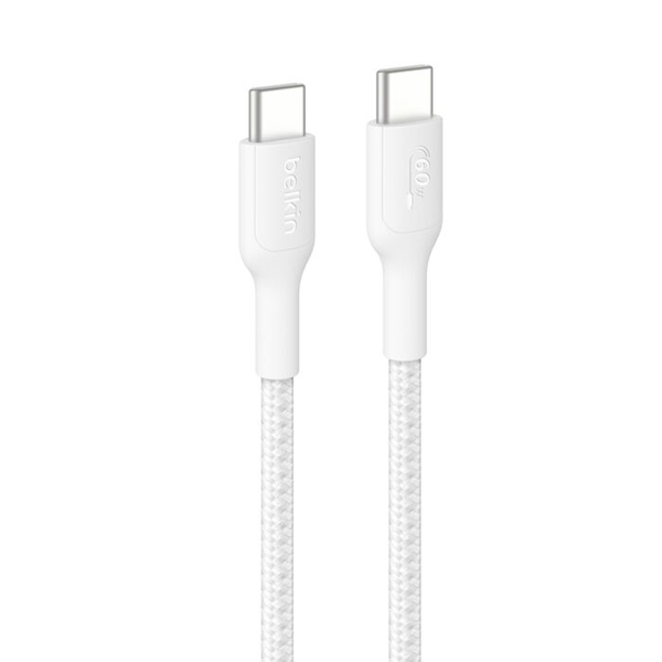 BoostCharge Pro USB-C to USB-C 編組ケーブル 60W 1M ホワイト