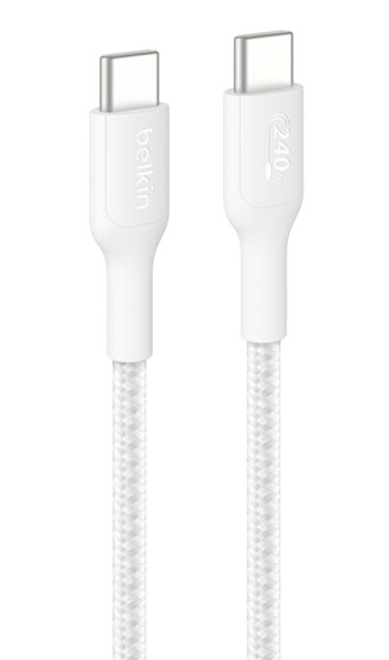 BoostCharge Pro USB-C to USB-C 編組ケーブル 240W 2M ホワイト