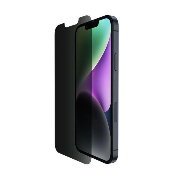 SCREENFORCE iPhone 14 Pro/13/13 Pro用 強化ガラスプライバシー抗菌画面保護フィルム