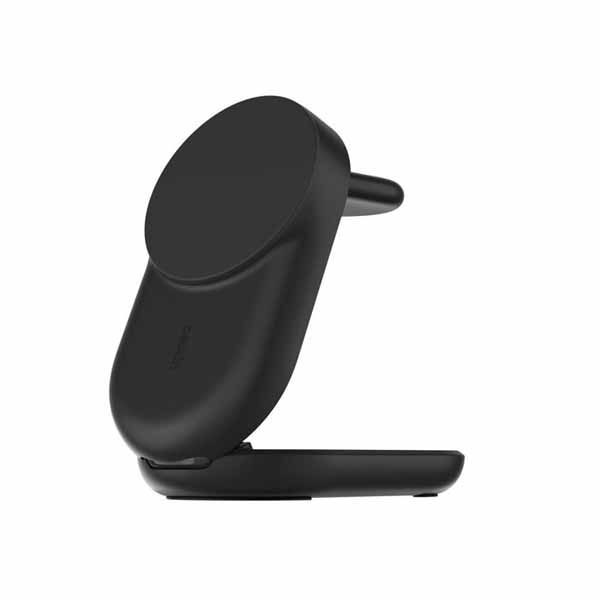UltraCharge Qi2 25W 3-in-1 折りたたみ式マグネット充電器 ラウンド型 ブラック