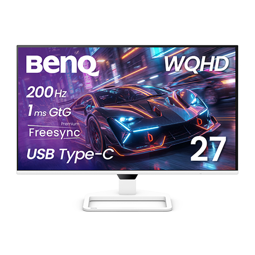 エンターテインメントモニター 27型/2560×1440/USB Type-C 65W給電、HDMI、DP/ホワイト/5Wx2スピーカー搭載/WQHD/IPS/ノングレア/200Hz/1ms(GtG)/FreeSync Premium/HDR10