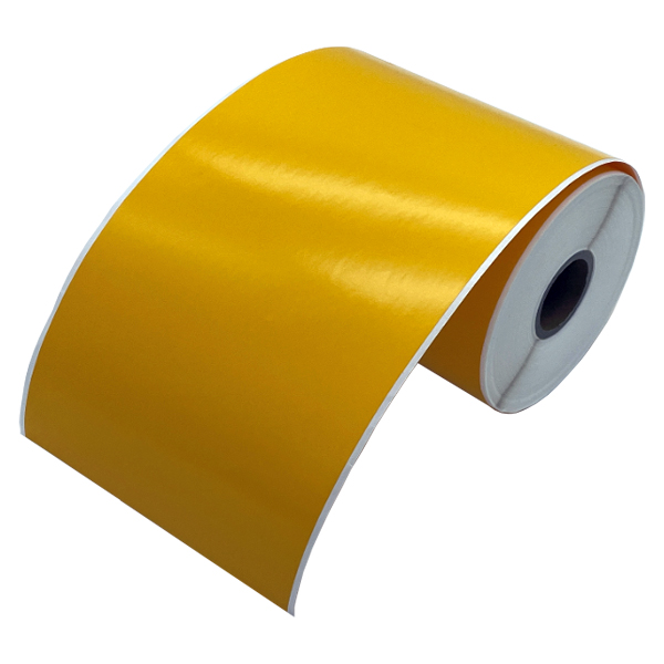 熱転写用耐候性ビニルラベル(再剥離)黄色/幅102mm×30m巻/外径92mm/紙管サイズ38.1mm