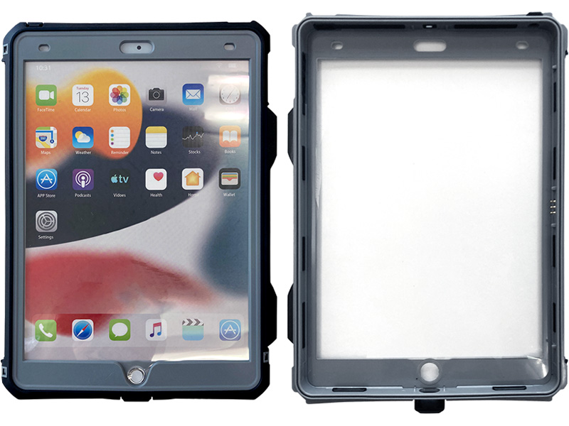 iPad第9、8、7世代（10.2インチ）対応IP68（防水・防塵）ケース/ペンホルダー、ストラップ付