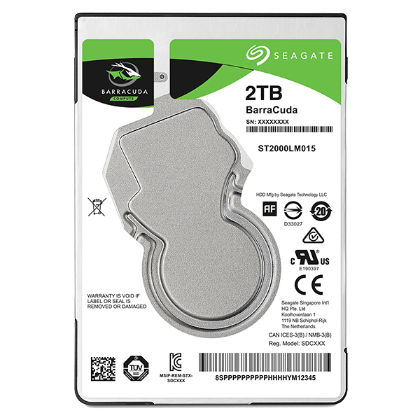 Seagate BarraCuda 2.5 2TB 内蔵HDDハードディスク メーカー2年保証 SATA 6.0Gb/s 128MB 5400rpm ST2000LM015