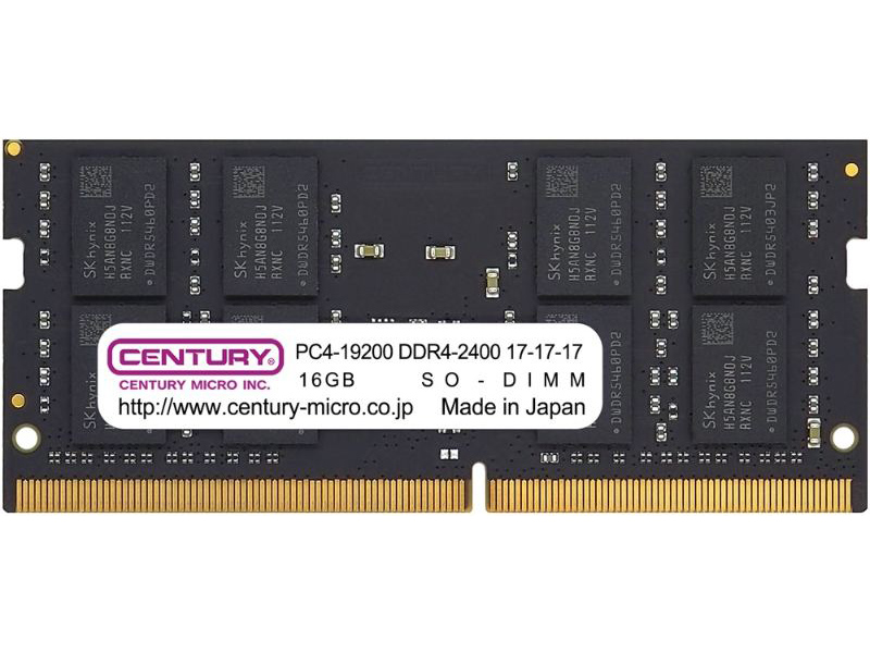 ノートPC用 PC4-19200/DDR4-2400 16GB 260pin Unbuffered_Non-ECC_SO-DIMM 1.2v 日本製 2rank