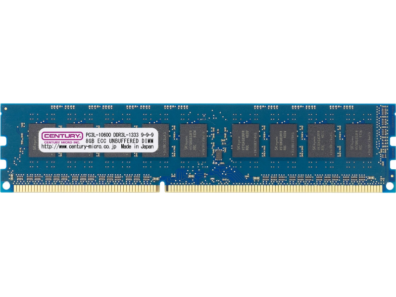 低電圧1.35v サーバー/WS用 PC3-10600/DDR3-1333 8GB 240pin DIMM ECC付 日本製