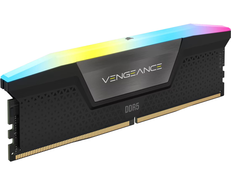 DDR5 5200MT/s 16GB(16GBx1) UDIMM 40-40-40-77 XMP 3.0 VENGEANCE RGB DDR5 Black 1.25V