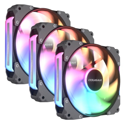 Apolar 120 ARGB 3 Fan Pack/120mm ARGBケースファン3個入りパック/ブラック/シームレスなデイジーチェーン接続/高耐久HDB採用/振動を分散するQ-Stop減衰システム