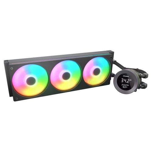 Poseidon Vistek ARGB 360/360mm水冷CPUクーラー/1.9インチデジタルディスプレイ搭載/Intel LGA1851/1700/1200/115X/1366/AMD AM5/AM4/AM3/AM2/FM2/FM1