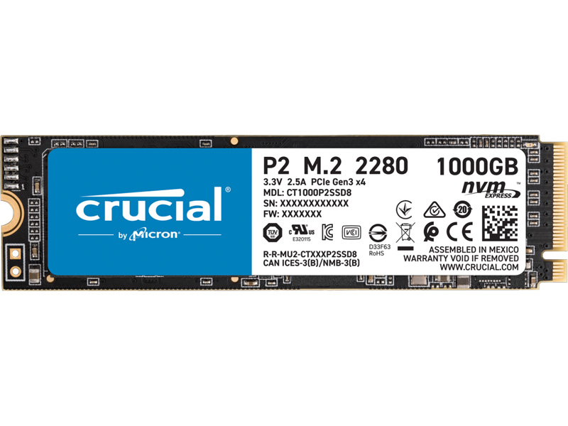 内蔵SSD M.2 2280 NVMe PCI-E Gen.3 1x4 P2シリーズ 1TB CT1000P2SSD8JP