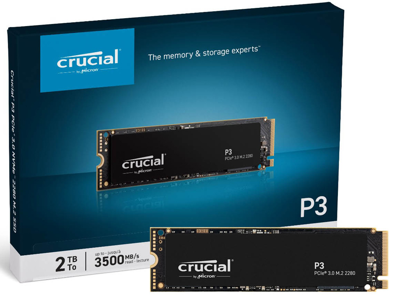 Crucial P3 M2.2280 PCIe接続SSD 2TB 5年保証 CT2000P3SSD8JP