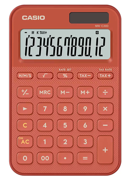 デザイン電卓 カラフル ブリックレッド
