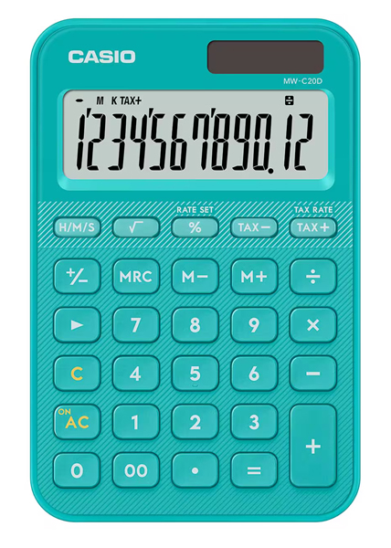 デザイン電卓 カラフル ターコイズ