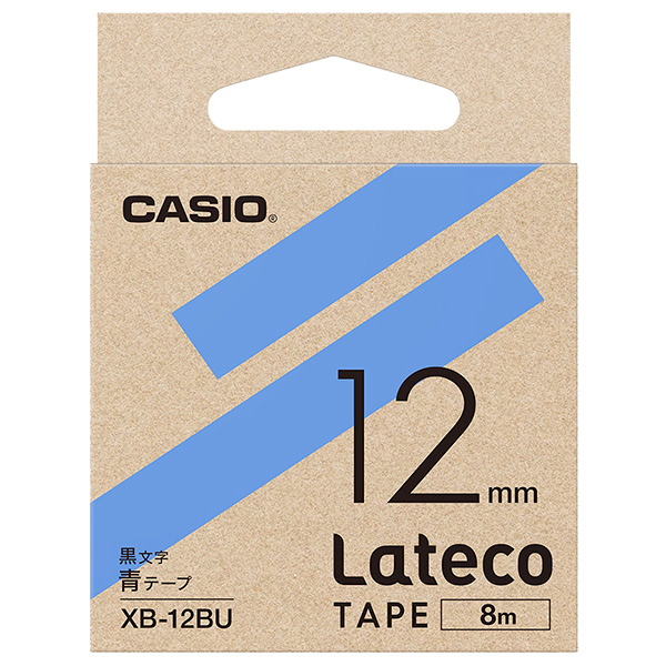Lateco用テープ 12mm 青/黒文字
